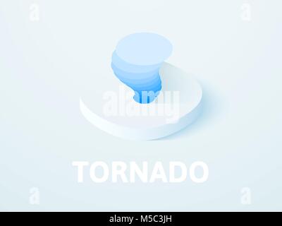 Tornado isometric icon, isolated on color background Stock Vector