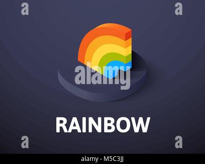 Rainbow isometric icon, isolated on color background Stock Vector