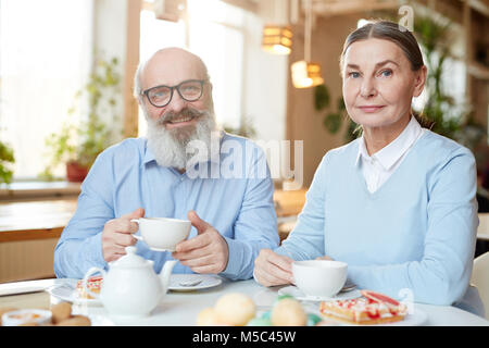 Seniors having tea Stock Photo
