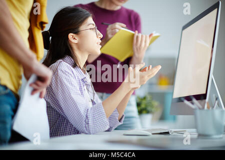 Presentation of young specialist Stock Photo