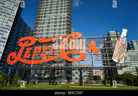 Pepsi Cola neon sign in Long Island City, NY Stock Photo