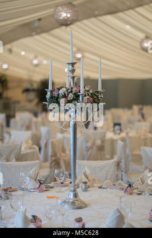 wedding breakfast table decoration Stock Photo