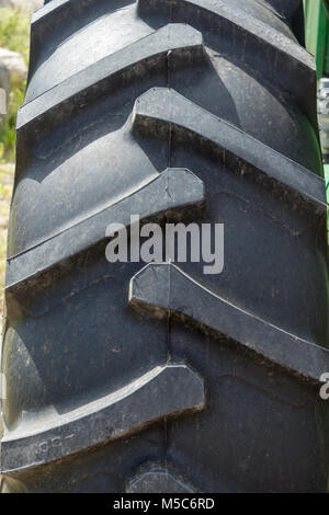 Close up of rear large tractor tire Stock Photo