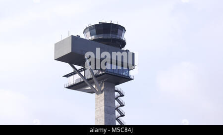 BERLIN, GERMANY - JAN 17th, 2015: new Airport control tower at Berlin Brandenburg Airport BER Stock Photo