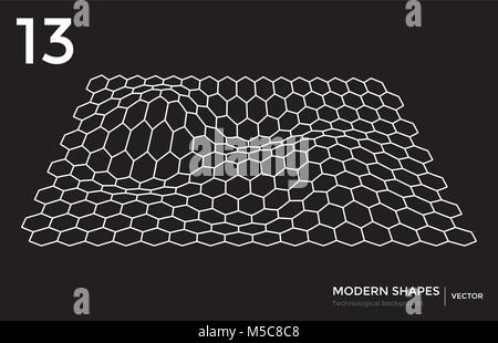 vector modern shape technological background Stock Vector
