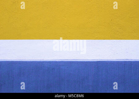 Freshly Painted White and Yellow Wall Background. Stock Photo