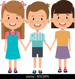 group of kids avatars characters Stock Vector