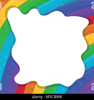 Abstract background with Rainbows and cloud frame. Vector illustration. Stock Vector