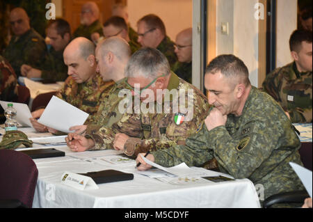 The 7th Army Training Command hosts the Conference of European Training Centers at the Tower View Conference Center on Grafenwoehr, Germany, Feb. 14, 2018. The event provides space and time for allied representatives to share lessons learned and develop a common operating picture to facilitate increased interoperability across the alliance. (U.S. Army Stock Photo