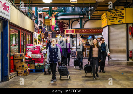 Inside Kirkgate covered market in Leeds. Stock Photo