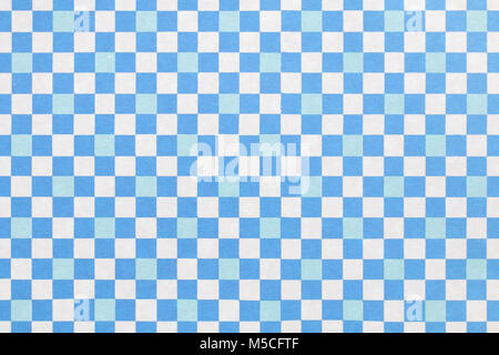 Japanese blue white checkered pattern paper texture background Stock Photo