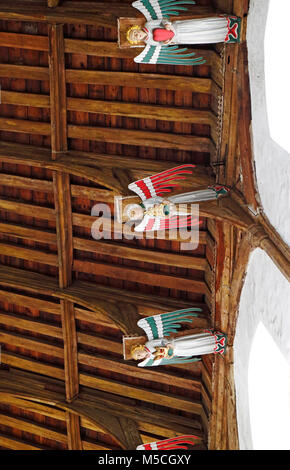 Nave roof detail in the parish Church of Our Lady St Mary at South Creake, Norfolk, England, United Kingdom, Europe. Stock Photo