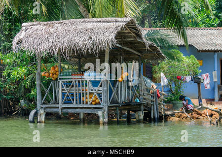 Rustic shop on the Madu Ganga river, Balapitiya, Galle District, Southern Province, Sri Lanka, South Asia Stock Photo