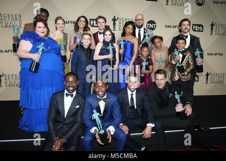 The 24th Annual Screen Actors Guild Awards at The Shrine Auditorium - Press Room  Featuring: Cast of This is us Where: Los Angeles, California, United States When: 21 Jan 2018 Credit: FayesVision/WENN.com Stock Photo