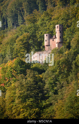 Burgruine Schwalbennest, eigentlich Schadeck bei Neckarsteinach im Landkreis Bergstraße Stock Photo