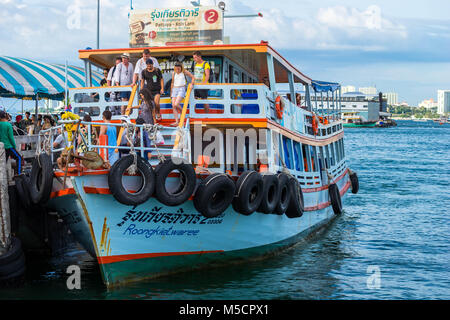 PATTAYA, THAILAND - September 2 : Ferry boat View from Bali Hai Pier Pattaya Bay. on September 2, 2017 Stock Photo