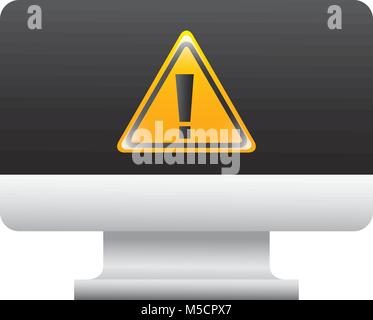 screen computer sign warning alert virus Stock Vector