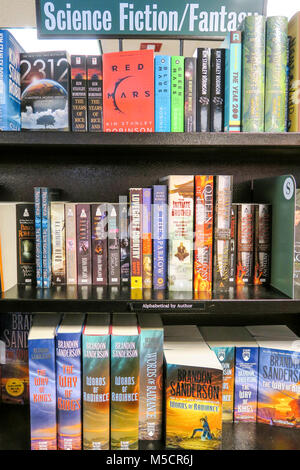 Books in Barnes & Noble Bookstore on Fifth Avenue, NYC, USA Stock Photo