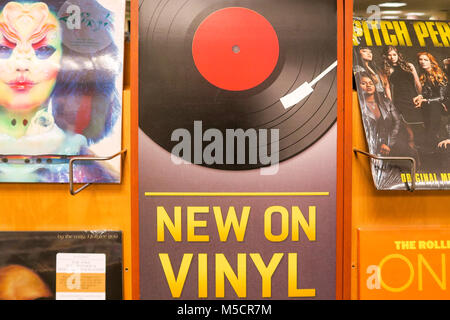 Vinyl Records in the Barnes & Noble Bookstore on Fifth Avenue, NYC, USA Stock Photo