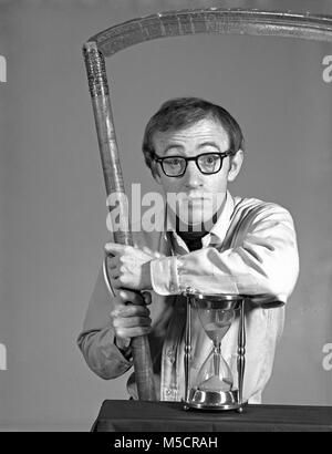 Woody Allen for Jack Paar Show 1962. Image from original camera negative. Stock Photo