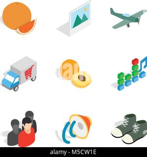Intake icons set, isometric style Stock Vector