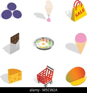 Acquire icons set, outline style Stock Vector