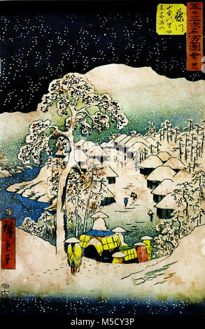 Fujikawa (station 38 ) Utagawa Hiroshige, also Andō Hiroshige ( 1797 –  1858) 19th,century, Japan , Japanese, ( Fifty-three Stations on the Tokaido Road ) Stock Photo