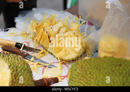 Jackfruit in Malaysia street market Stock Photo