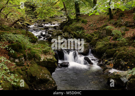 Small waterfalls on the Afon Llugwy in Betws-y-Coed Stock Photo