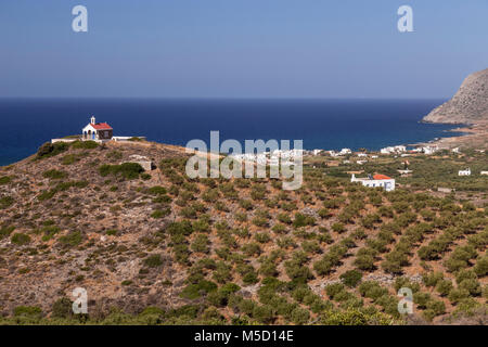 Greek orthodox church at Milatos on the north coast of Crete Stock Photo