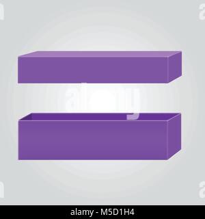 Empty box for your branding design and logo. Easy to change colors. Trendy Violet or purple color. Stock Vector
