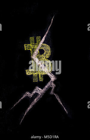 bitcoin coin, cryptocurrency a digital money concept Stock Photo