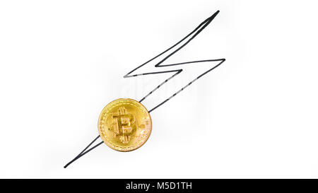 bitcoin coin, cryptocurrency a digital money concept Stock Photo