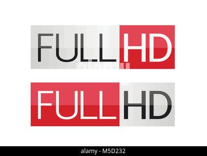Full HD labels Stock Vector