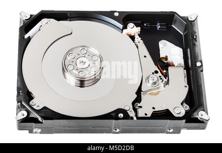 internal 3.5-inch sata hard disk drive box without cover isolated on white background Stock Photo