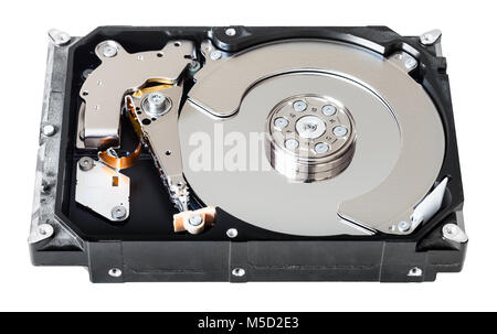 disassembled internal 3.5-inch sata hard disk drive box isolated on white background Stock Photo