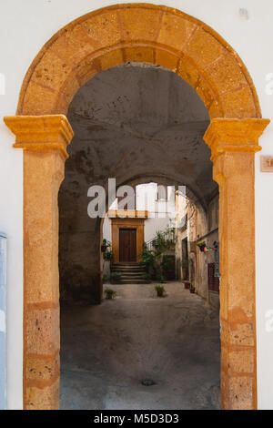 A view of the village of Sambuca di Sicilia, Italy. Sambuca di Sicilia is a municipality in the Province of Agrigento in the Italian region Sicily, lo Stock Photo