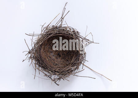 Empty bird's nest, studio shot, cutout Stock Photo