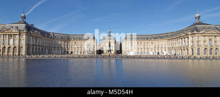 bordeaux city, panoramic view. The 'Place de la Bourse' in Bordeaux was designed by the royal architect Jacques Ange Gabriel between 1730 and 1775 Stock Photo