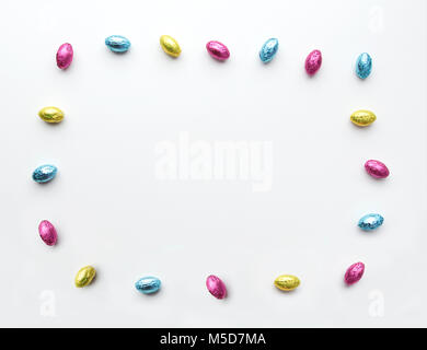 colorful easter candy border Stock Photo