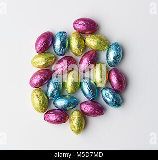 easter candy in colorful foil wrappers Stock Photo