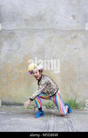 images of brighton and hoves very own disco bunny street performer Stock Photo