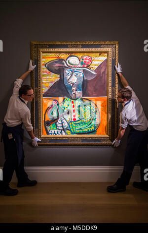 London, UK. 22nd Feb, 2018. PABLO PICASSO, LE MATADOR, est £14,000,000 — 18,000,000 - Highlights From London’s Flagship Sales of Impressionist, Modern, Surrealist & Contemporary Art at Sotheby’s London. Credit: Guy Bell/Alamy Live News Stock Photo