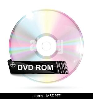 CD/DVD on white background, vector illustration Stock Vector