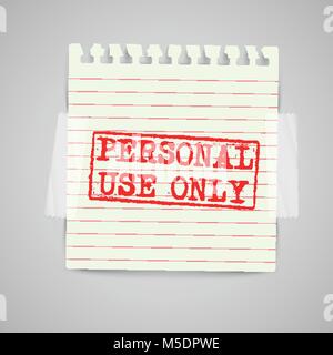 Paper note with warning sign, vector Stock Vector