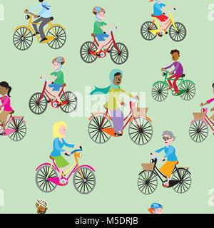 Bicyles seamless pattern vector Stock Vector