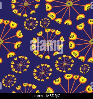 Dandelion vector seamless pattern Stock Vector