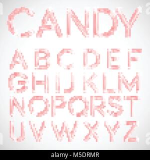 Pink candy font, vector Stock Vector