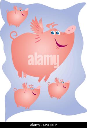 pigs might fly Stock Vector