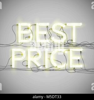 Neon electric word type, vector illustration Stock Vector